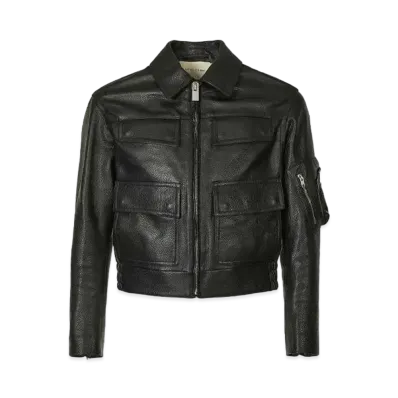 1017 ALYX 9SM Black Leather Police Jacket "Black"