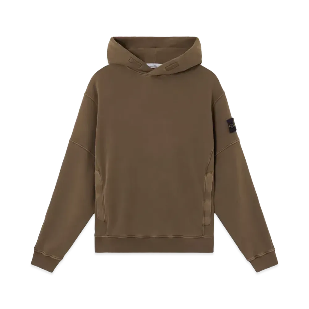 Stone Island 6100033 Organic Cotton Diagonal Fleece Old Effect "Military Green"