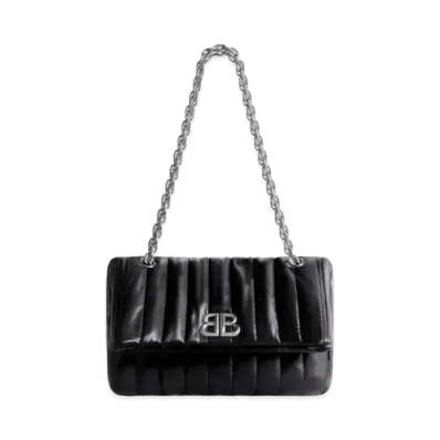 BALENCIAGA Monaco Small Chain Bag Quilted "Black"