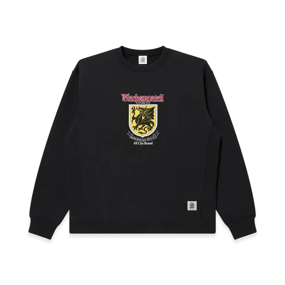 BlackEyePatch Heraldic Dragon Crew Sweat "Black"