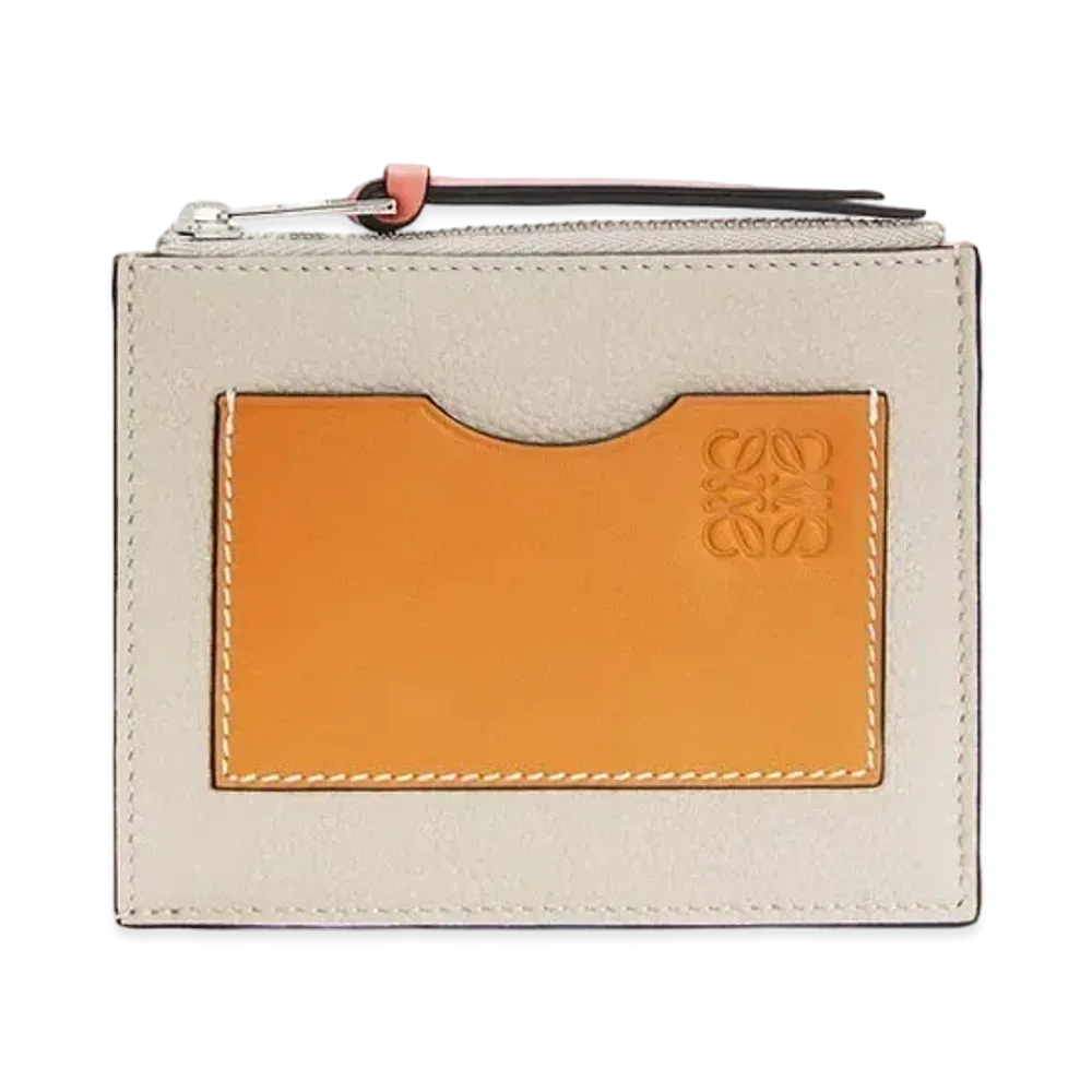 LOEWE Large Coin Cardholder In Soft Grained Calfskin "Light Oat/Honey"