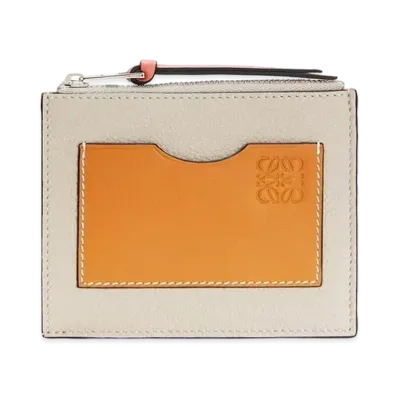 LOEWE Large Coin Cardholder In Soft Grained Calfskin "Light Oat/Honey"