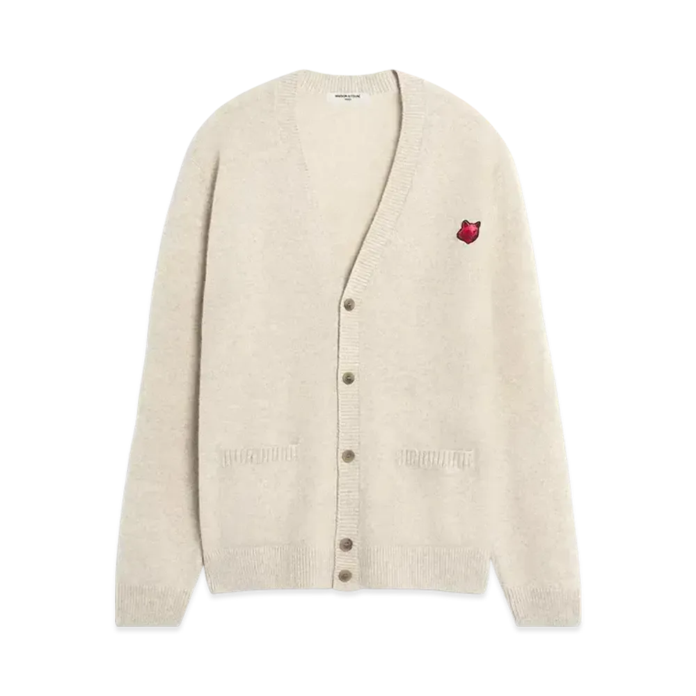 Maison Kitsune Bold Foxhead Regular Cardigan "Marble"