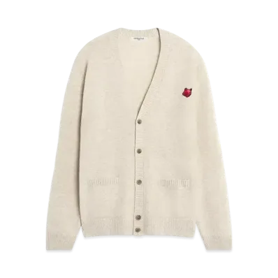 Maison Kitsune Bold Foxhead Regular Cardigan "Marble"