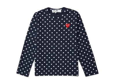 COMME des GARCONS PLAY CDG Unisex Dots Long Sleeve T-Shirt AX-T166-051 "Navy/White"
