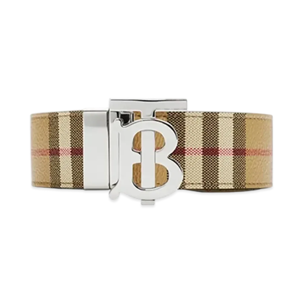 Burberry Reversible Check TB Belt "Archive Beige/Silver"