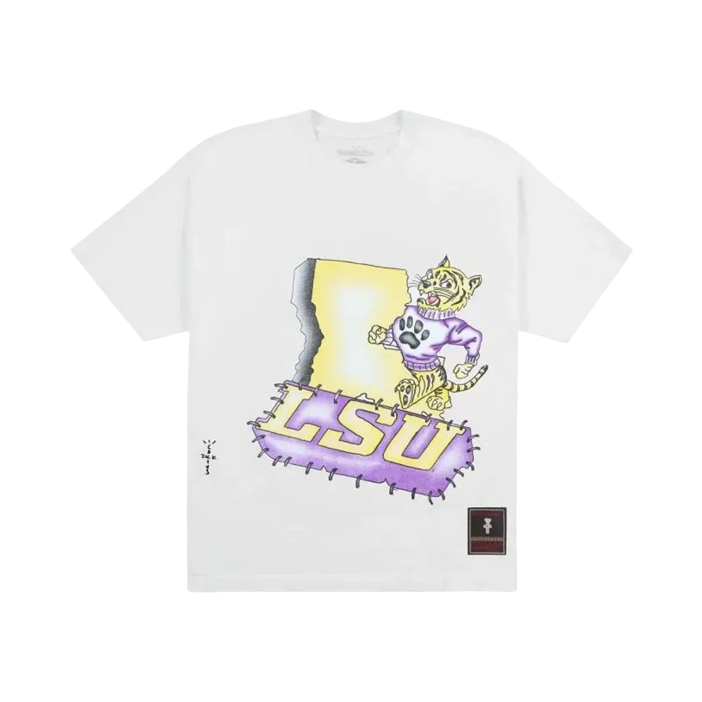 Travis Scott x M&N x LSU Handdrawn Tee "White"