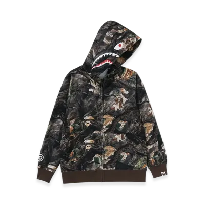 A BATHING APE Junior Shark Zip Hoodie "Brown"