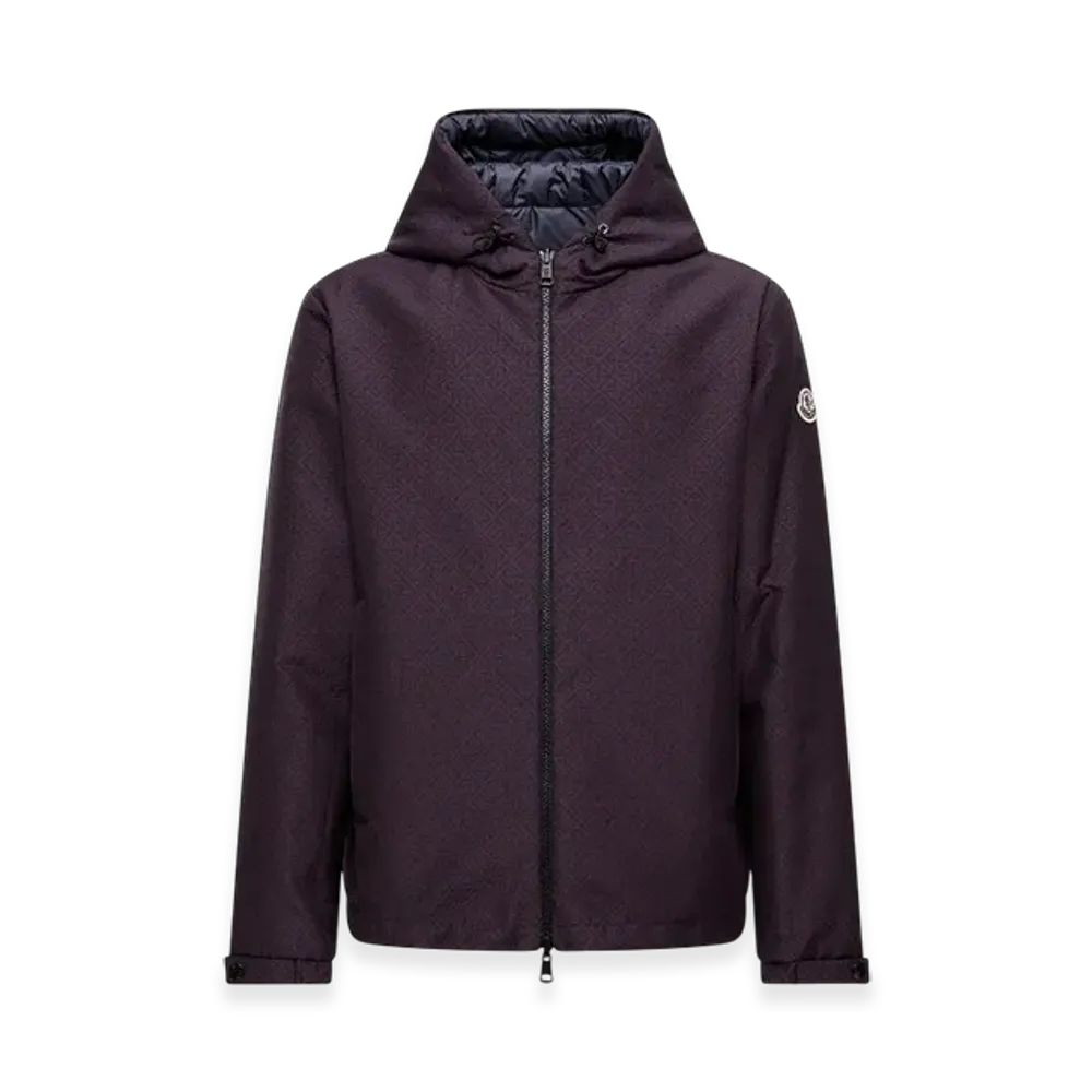 MONCLER Monogram Guery Reversible Hooded Short Down Jacket "Blue Red"