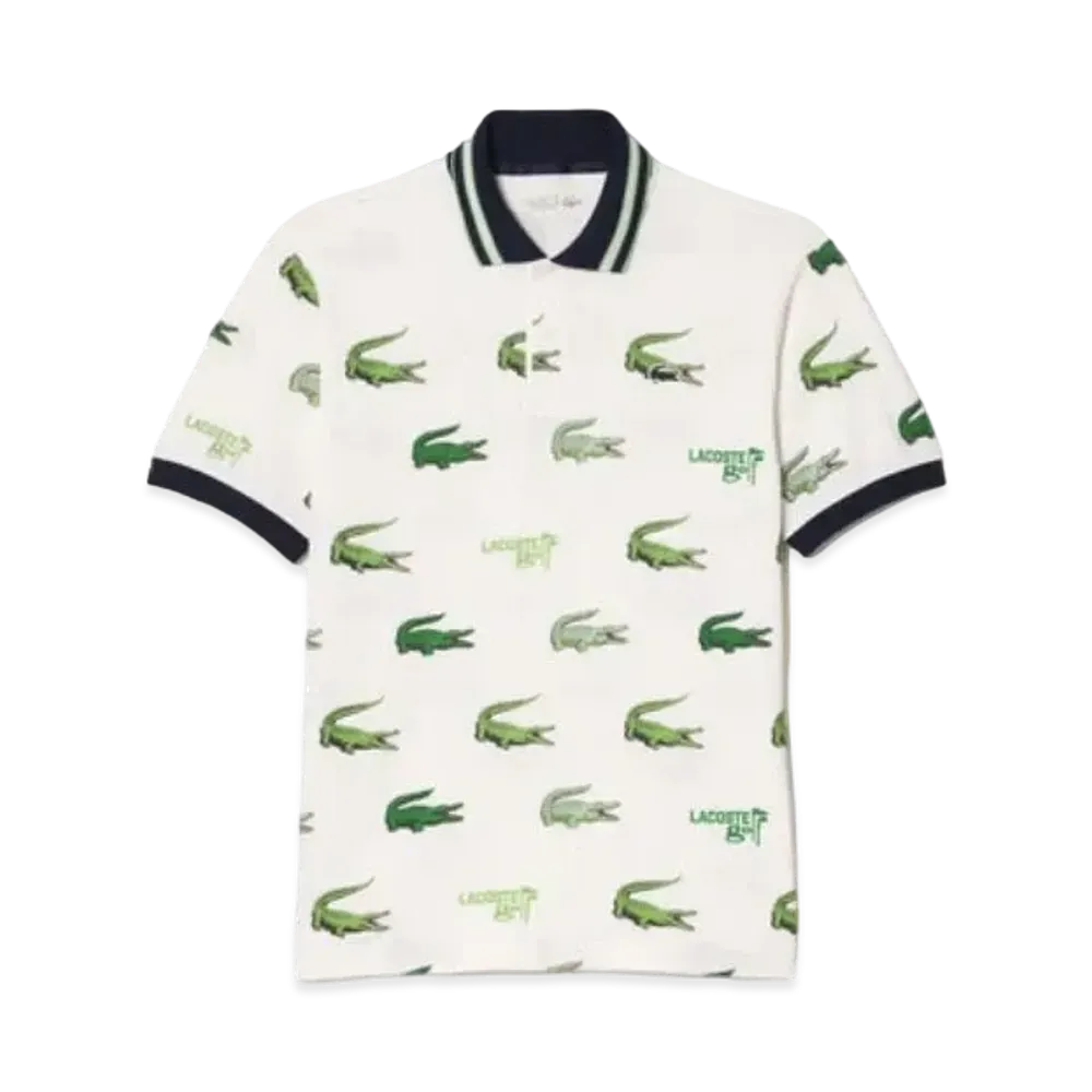 LACOSTE Ultra Dry Allover Golf Polo Shirt "White"