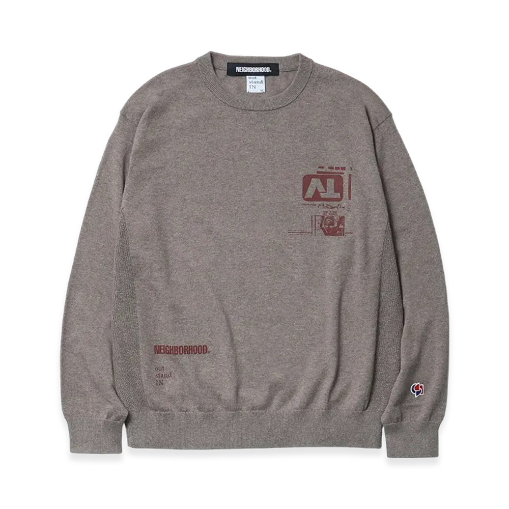 NEIGHBORHOOD x out stand IN Crewneck Sweater "Brown"