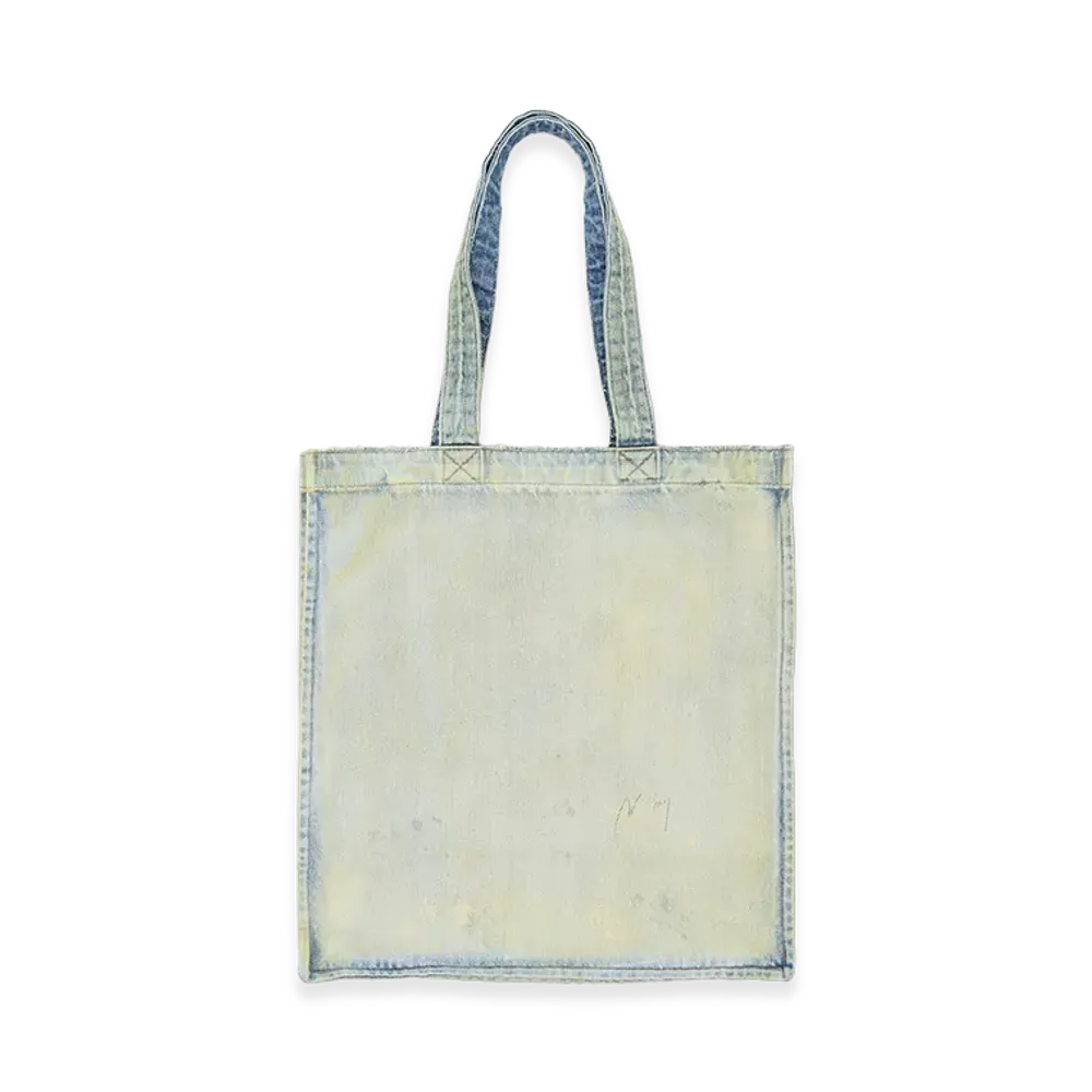 YOKE x ANCELLM x Harmonia Aging Denim Tote Bag "Blue"