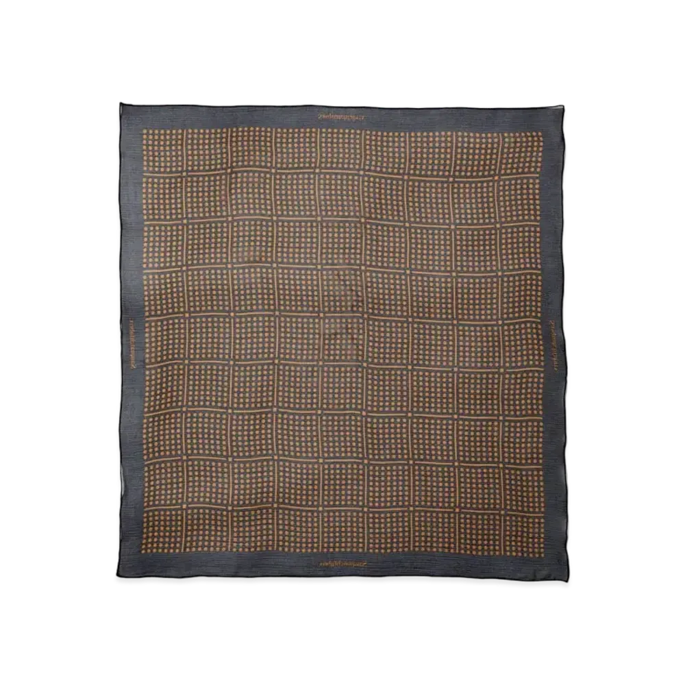 Sasquatchfabrix "Peaceful" Silk Scarf "Navy"