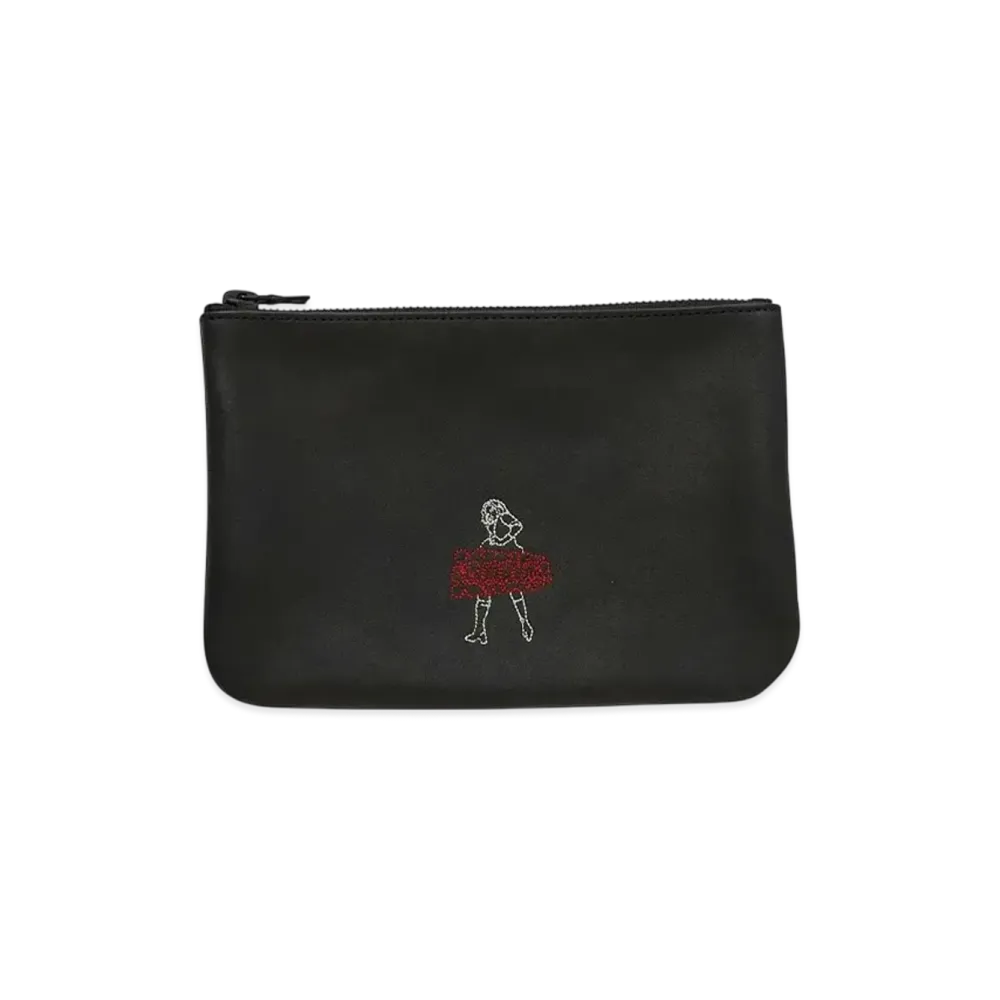 HYSTERIC GLAMOUR Vixen Line Embroidery Leather Pouch "Black"