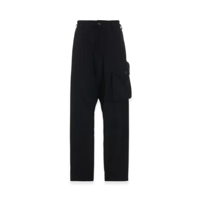 S'YTE Washer Wool Gabardine Waist-String Pocket Pants "Black"