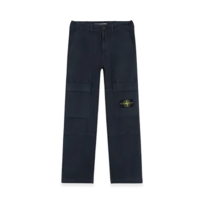 Stone Island 30601 Panama Cotton Old Effect Relaxed Fit Cargo Pants - 24FW "Navy Blue"