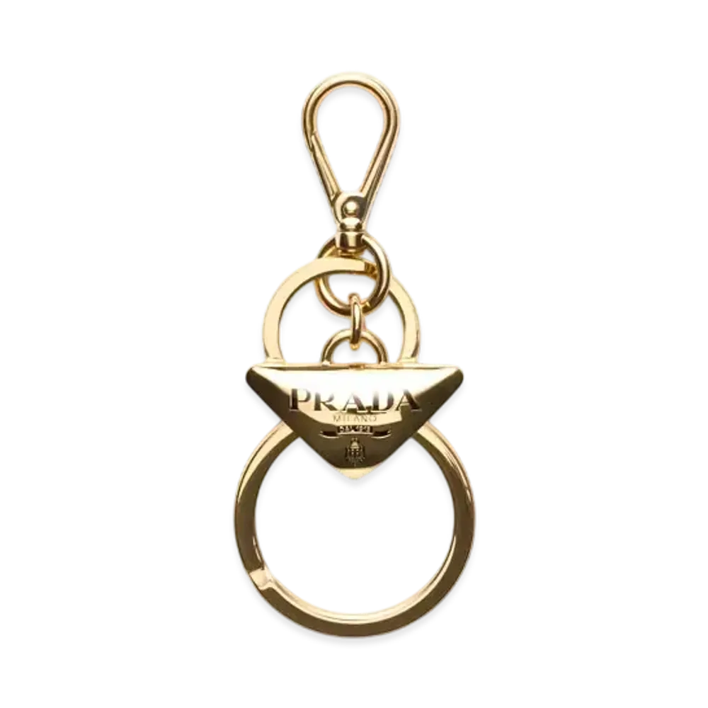 PRADA Metal Key Ring "Gold/Black"