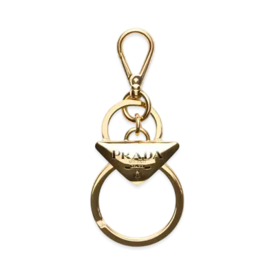 PRADA Metal Key Ring "Gold/Black"