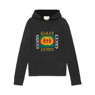 GUCCI Vintage Logo Cotton Sweatshirt "Black"