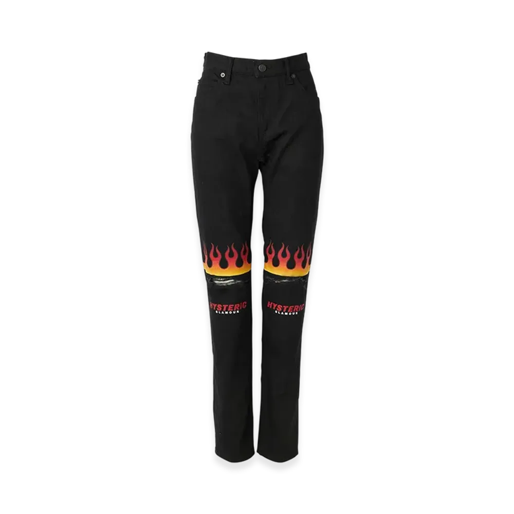 HYSTERIC GLAMOUR Fire Hysteric Skinny Denim Pants "Black"