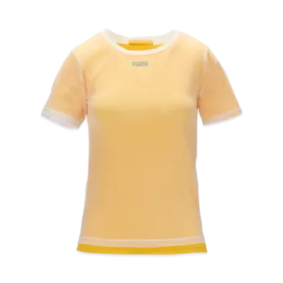 Onitsuka Tiger Women'S Double Tee "White/Yellow"