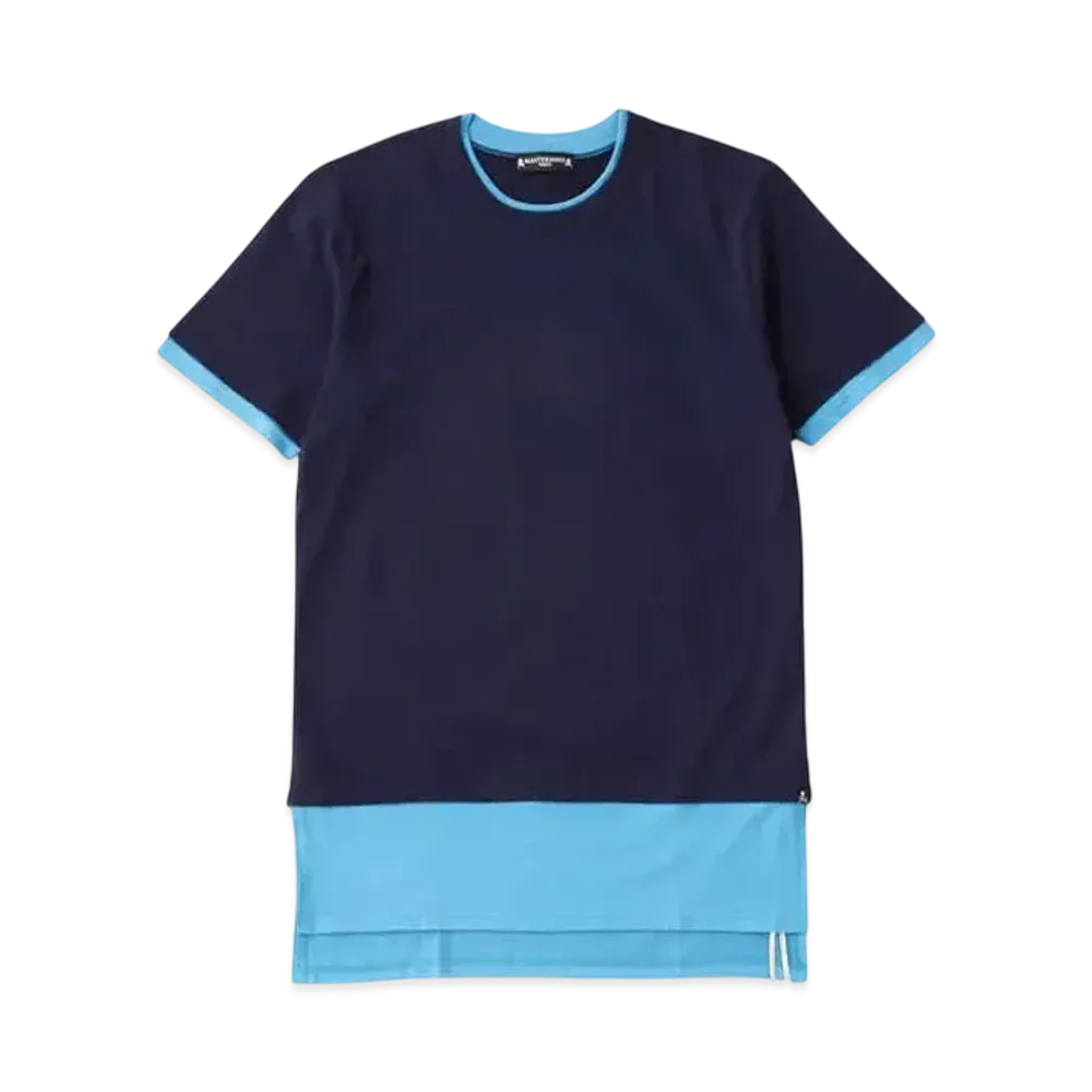 mastermind WORLD Layered Tee "Navy Sky Blue"
