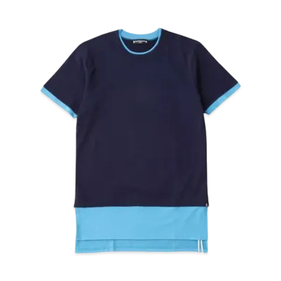 mastermind WORLD Layered Tee "Navy Sky Blue"