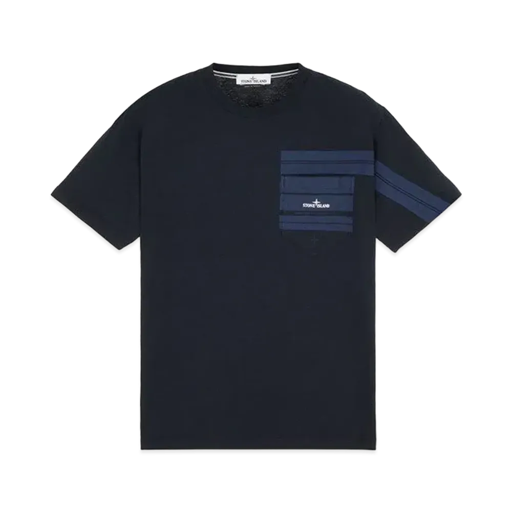 Stone Island 24679 COTTON JERSEY 'MOSAIC TWO' PRINT_SLIM FIT "Blue"