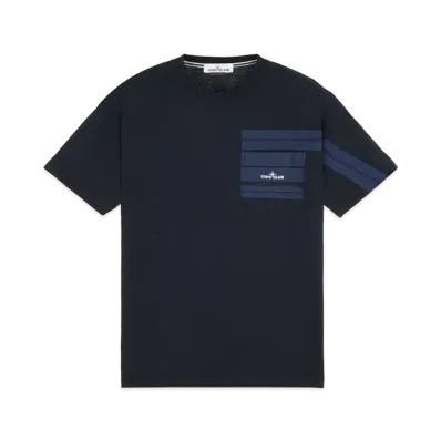 Stone Island 24679 COTTON JERSEY 'MOSAIC TWO' PRINT_SLIM FIT "Blue"