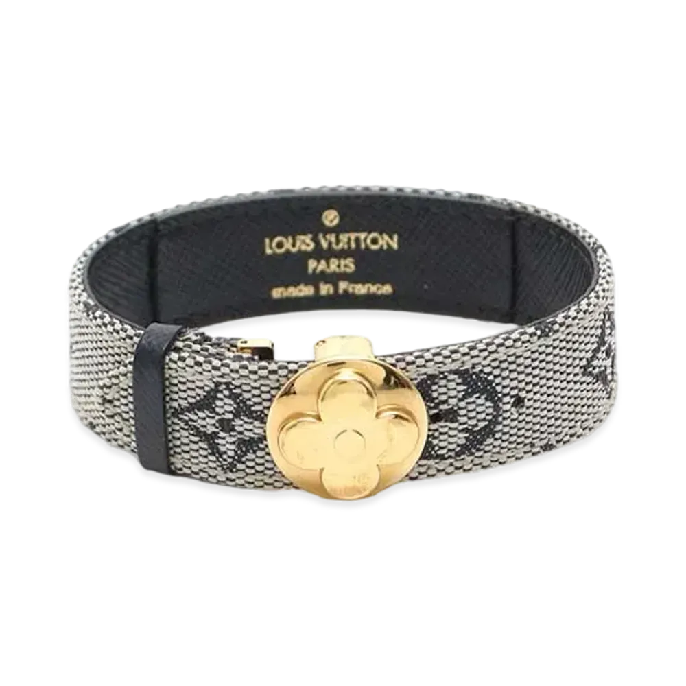 Louis Vuitton Monogram Mini GoodLuck Bangle Canvas Leather "Blue"