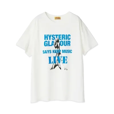 HYSTERIC GLAMOUR Keep Music Over Size Tee "White"