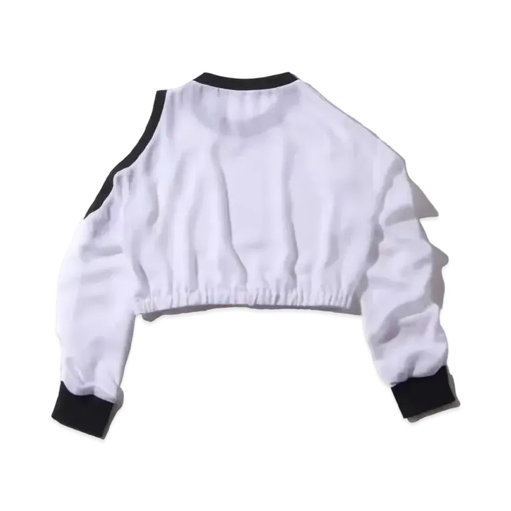 atmos pink Asymmetric Shoulder Short Tops "White"