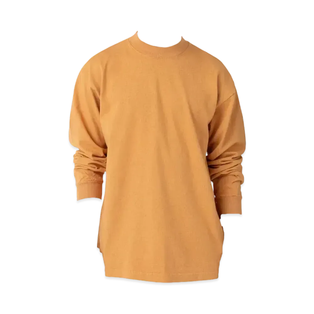 Los Angeles Apparel Long Sleeve Garment Dye Mockneck T-Shirt "Maple"