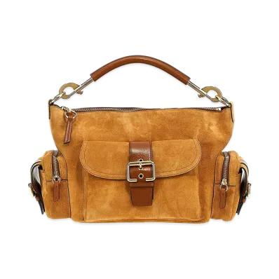 Chloe Women's Suede Medium Camera Bag Handbag "Brown"