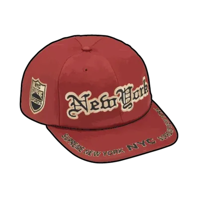 Supreme New York Leather 6-Panel "Red"