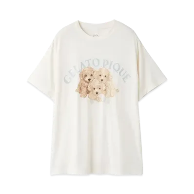 GELATO PIQUE Toy Poodle One Point T-Shirt "Off White"