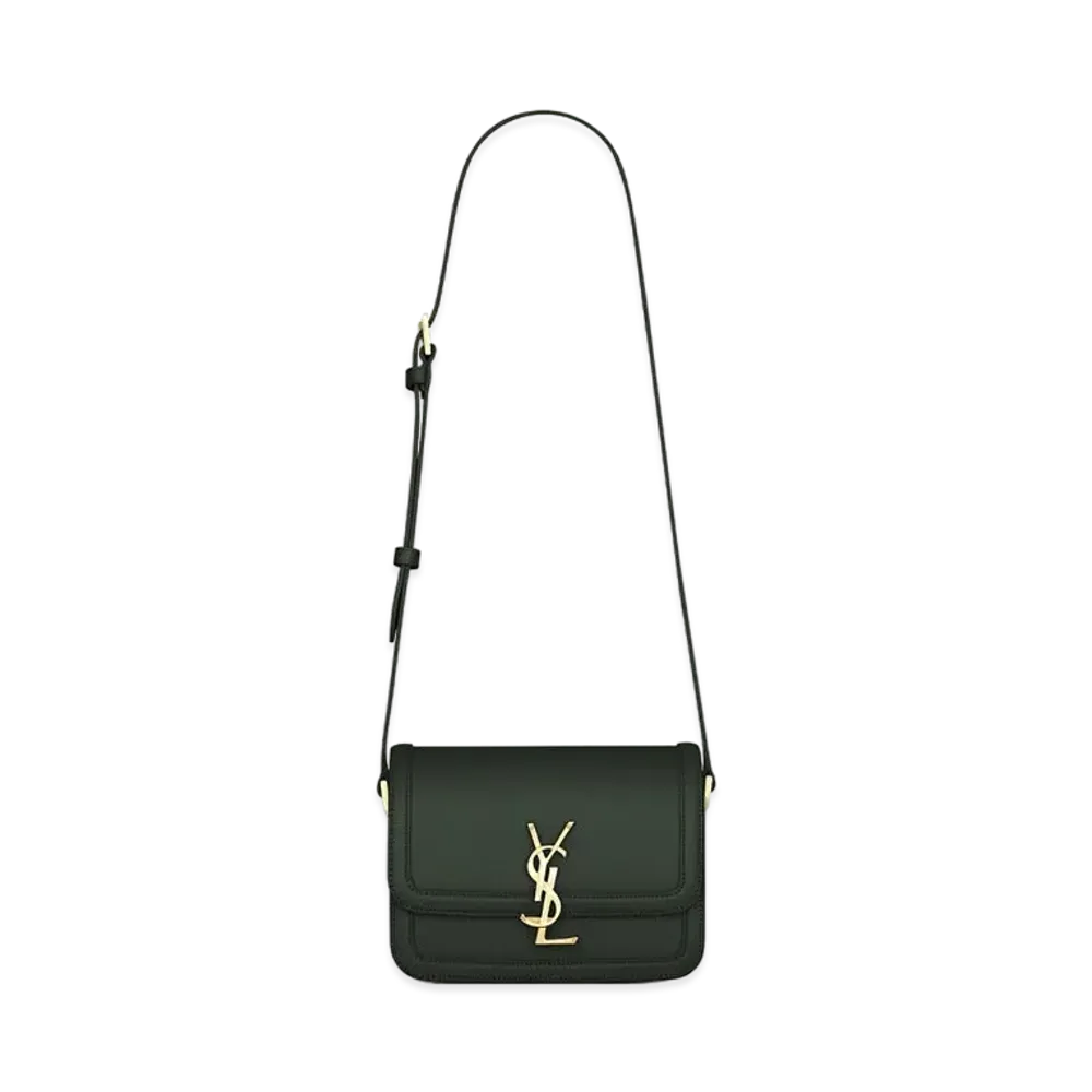 Saint Laurent Solferino Small Satchel In Box Saint Laurent Leather "Dark Green"
