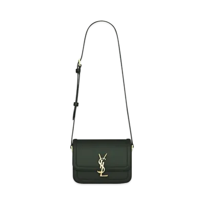 Saint Laurent Solferino Small Satchel In Box Saint Laurent Leather "Dark Green"