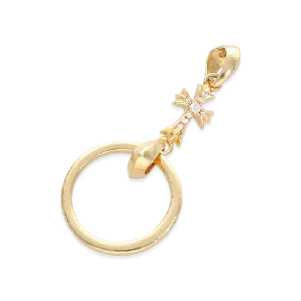 Chrome Hearts 22K Baby Fat Motif Eyewear Roop Pave Diamond Charm "Yellow Gold"