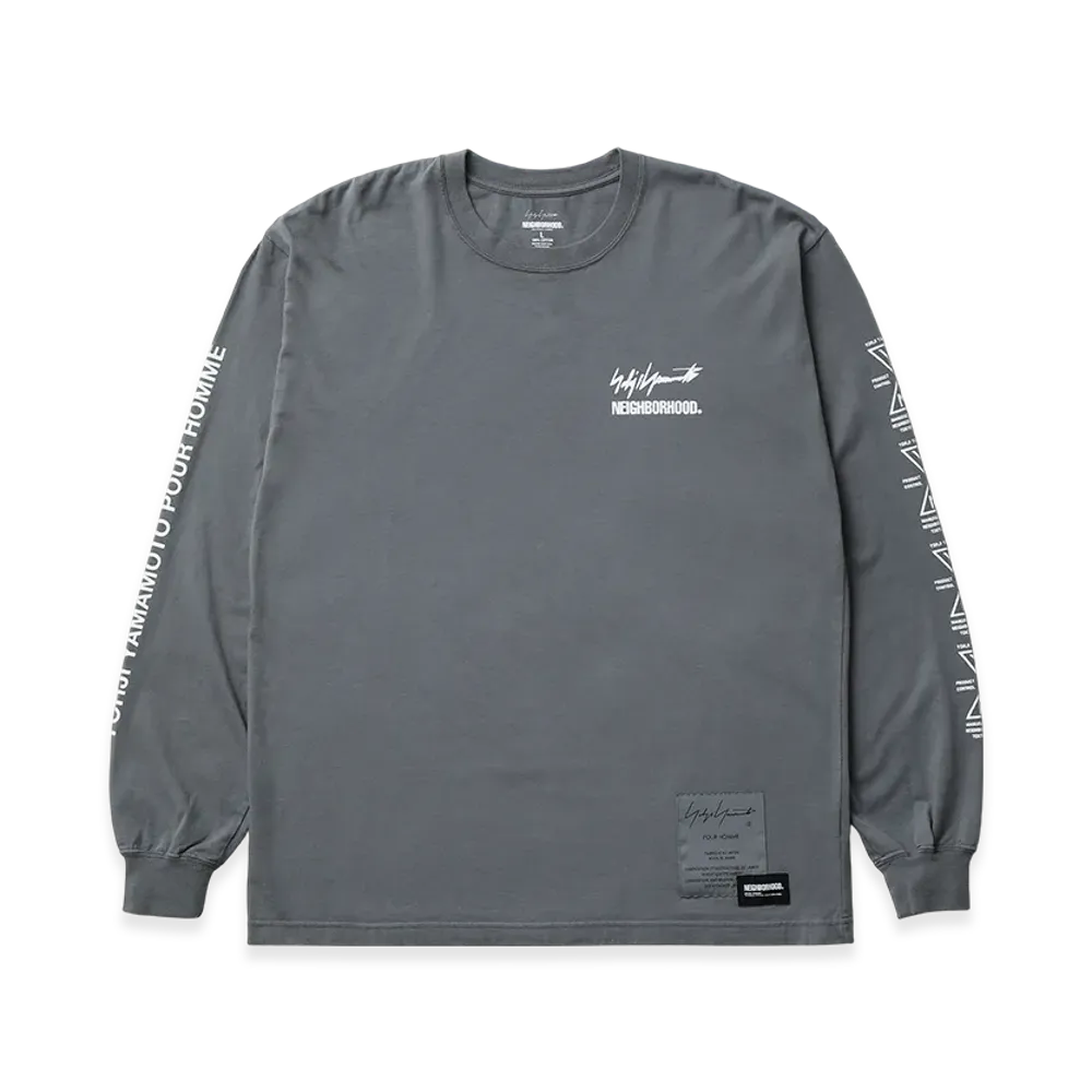 NEIGHBORHOOD x Yohji Yamamoto POUR HOMME Tee LS "Gray"