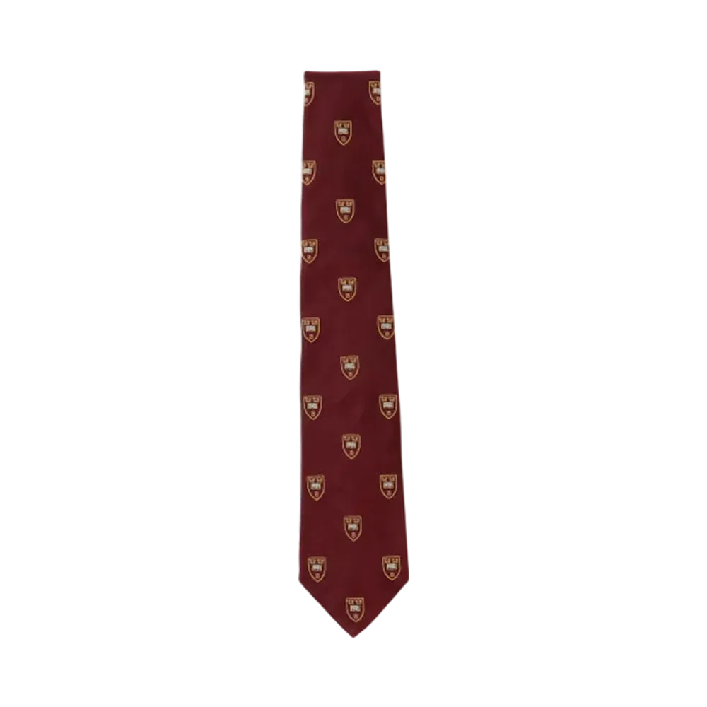 BEAMS Silk Tie Crest Emblem Embroidery "Burgundy"