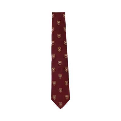 BEAMS Silk Tie Crest Emblem Embroidery "Burgundy"