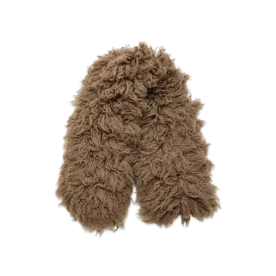UNDERCOVER Mohair Blend Wool Fringe Scarf "Dark Beige"