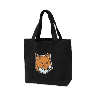 Maison Kitsune Fox Head Tote Bag "Black"