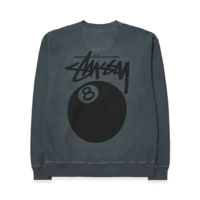 Stussy 8 Ball Crew Pigment Dyed "Navy"