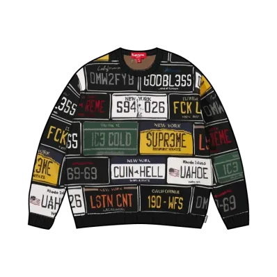 Supreme License Plate Sweater "Black"