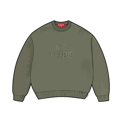 Supreme Overdyed Raised Sweater "Olive"