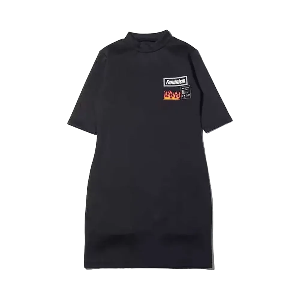 atmos pink Rash Guard Mini Dress "Black"