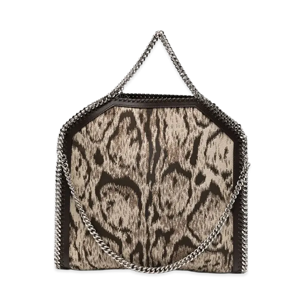 STELLA McCARTNEY Women's Falabella Chain Animal-Print Shoulder Bag "Brown"