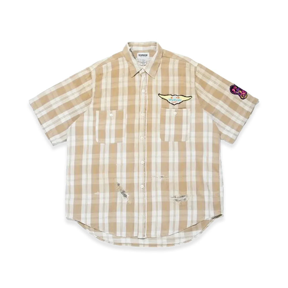 BOW WOW Eliminators S/S Flannel Shirt "Beige"